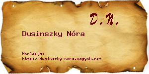 Dusinszky Nóra névjegykártya